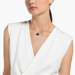Swarovski Iconic Swan Pendant, Black, Rose-gold tone plated