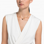 Swarovski Iconic Swan Pendant, Black, Rose-gold tone plated