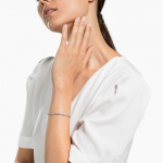 Imber Emily Tennis bracelet Round cut, White, Rhodium plated