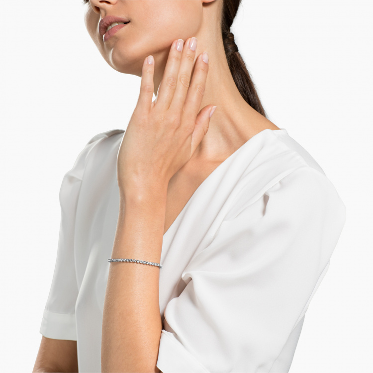 Imber Emily Tennis bracelet Round cut, White, Rhodium plated