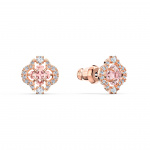 Una set Mixed cuts, Clover, Pink, Rose gold-tone plated