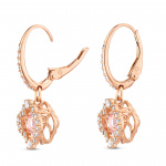 Una drop earrings Clover, Pink, Rose gold-tone plated