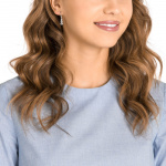 Stilla Attract hoop earrings Round cut, White, Rhodium plated