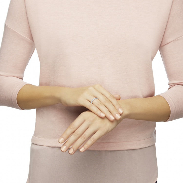 Matrix ring White, Rhodium plated