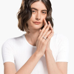 Matrix Vittore ring Drop cut, White, Rose gold-tone plated