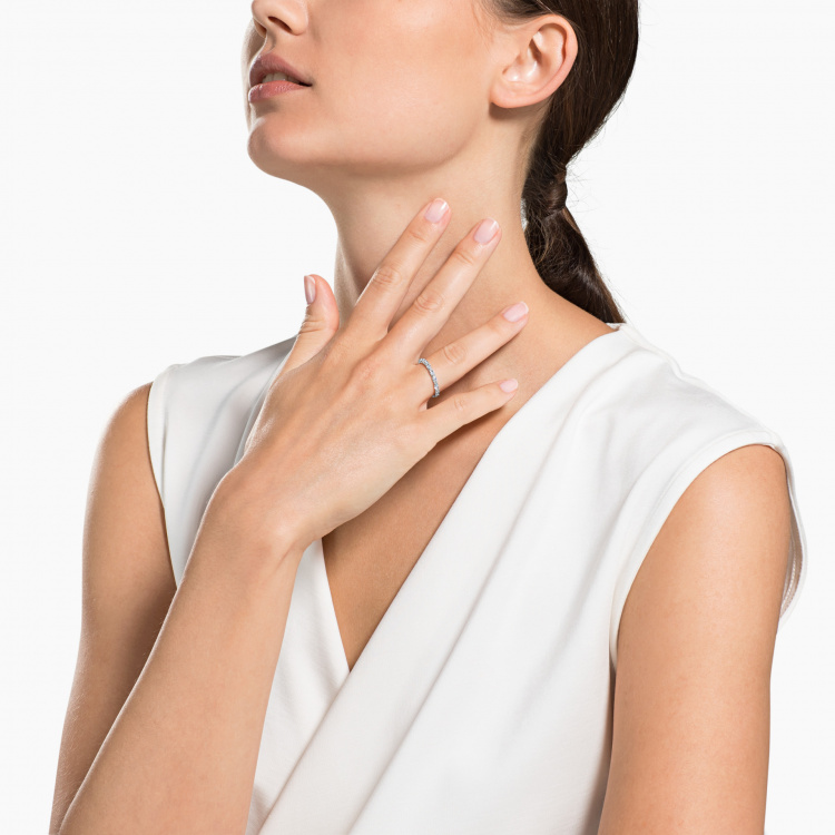 Matrix Vittore ring Marquise cut, White, Rhodium plated