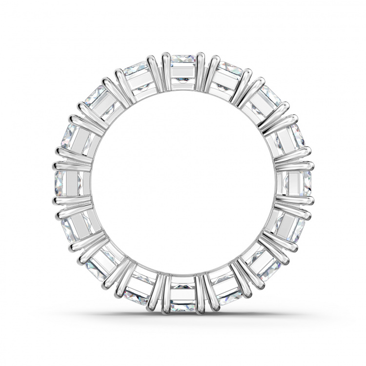 Matrix Vittore ring Rectangular cut, White, Rhodium plated