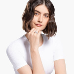 Matrix Vittore ring Rectangular cut, White, Rhodium plated