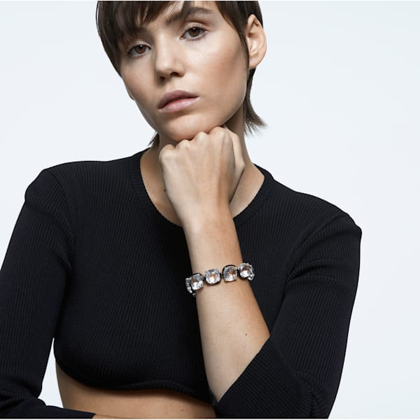 Harmonia bracelet, Cushion cut crystals, White