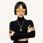 Sunglasses, Statement, Gold-tone