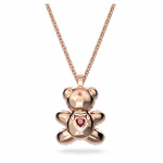 Teddy pendant, Pink, Rose gold-tone plated