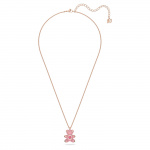 Teddy pendant, Pink, Rose gold-tone plated