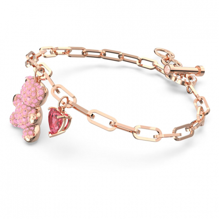 Teddy bracelet, Pink, Rose gold-tone plated
