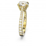 Stilla cocktail ring Round cut, Pavé, White, Gold-tone plated