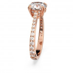 Stilla cocktail ring Round cut, Pavé, White, Rose gold-tone plated