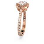 Una cocktail ring Round cut, Pavé, White, Rose gold-tone plated