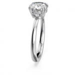 Stilla cocktail ring Round cut, White, Rhodium plated