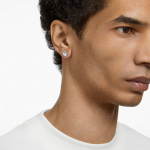 Una Angelic stud earrings Round cut, Pavé, White, Rhodium plated