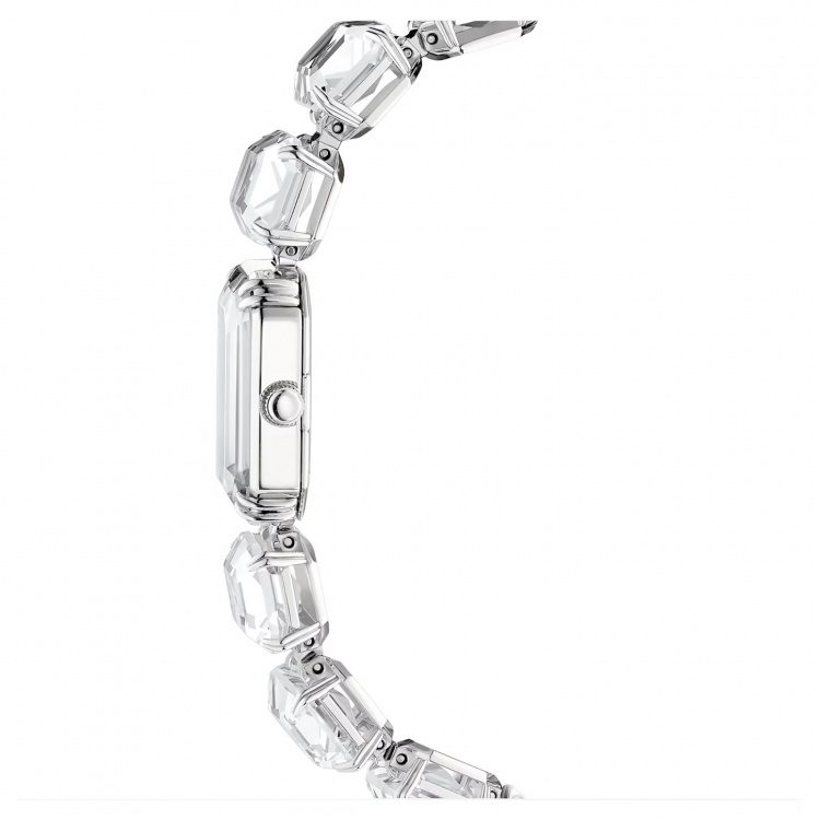 Watch, Octagon cut bracelet, White, Stainless Steel