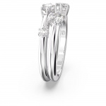 Constella ring, Set (2), Round cut, White, Rhodium plated