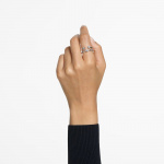 Constella ring, Set (2), Round cut, White, Rhodium plated