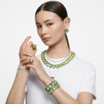 Millenia necklace, Oversized crystals, Octagon cut, Green