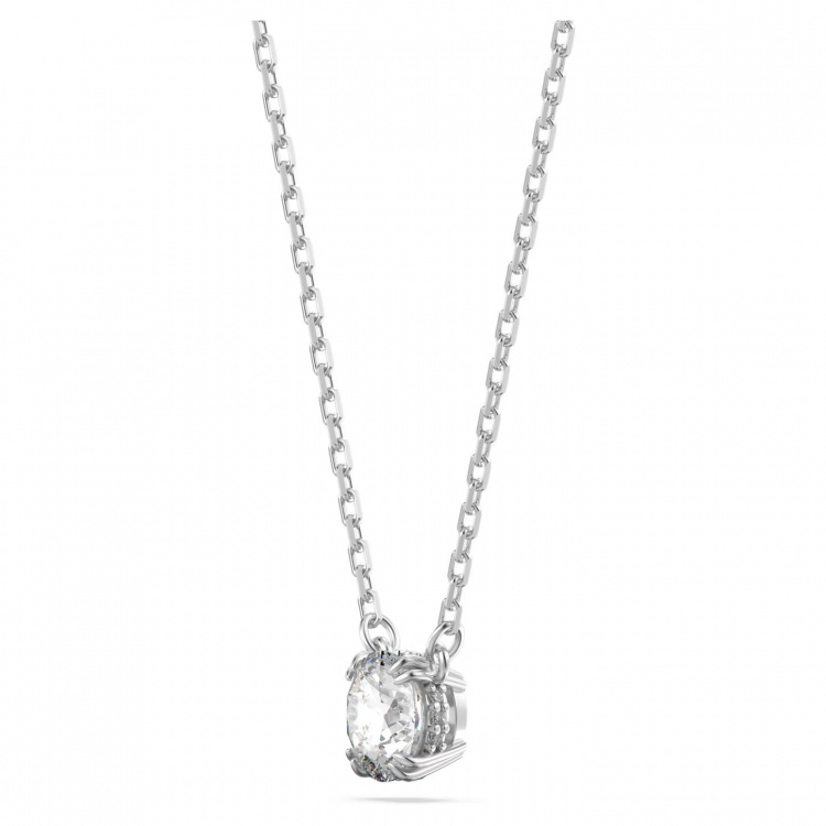 Stilla set Round cut, White, Rhodium plated
