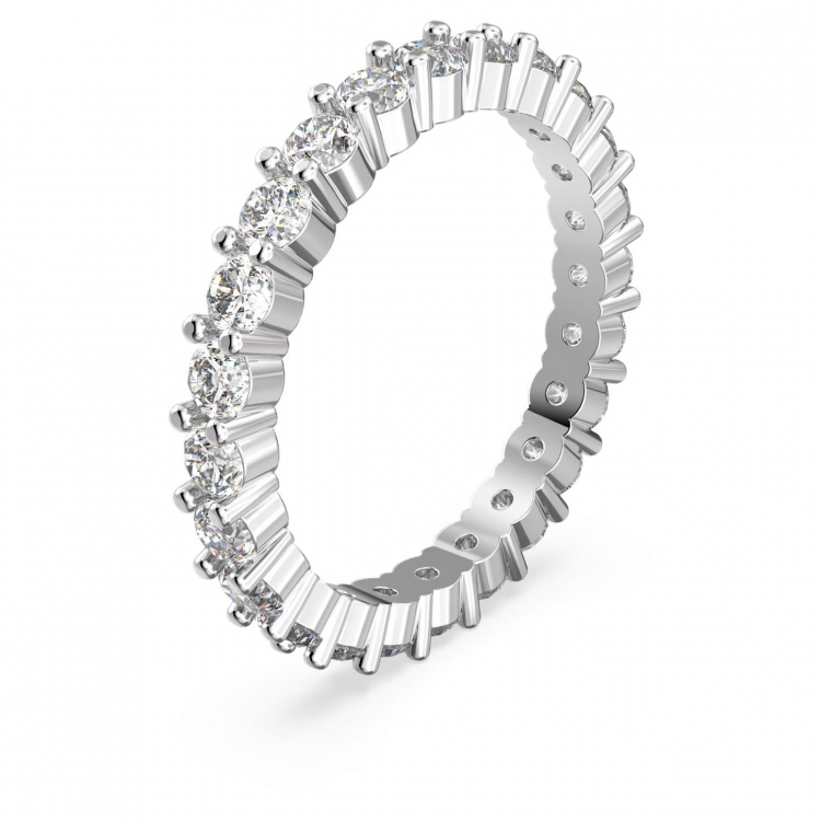 Stilla ring Set (2), Round cut, White, Rhodium plated