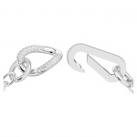 Dextera bracelet, Pavé, Mixed links, White, Rhodium plated