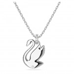 Swarovski Iconic Swan pendant Swan, Small, White, Rhodium plated