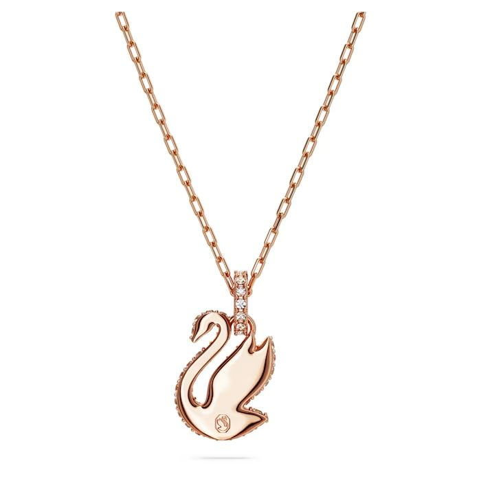 Swarovski Iconic Swan pendant Swan, Small, White, Rose gold-tone plated