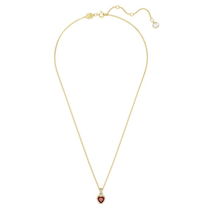 Chroma pendant Heart, Red, Gold-tone plated