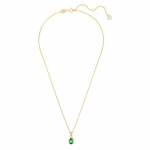Chroma pendant Pear cut, Green, Gold-tone plated