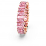 Matrix ring Baguette cut, Pink, Rose gold-tone plated