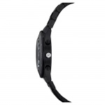 39mm watch Swiss Made, Metal bracelet, Black, Black finish
