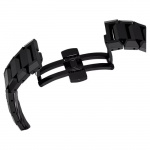 39mm watch Swiss Made, Metal bracelet, Black, Black finish