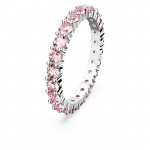 Matrix ring Round cut, Pink, Rhodium plated