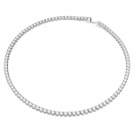Matrix Tennis necklace Round cut, Small, White, Rhodium plated