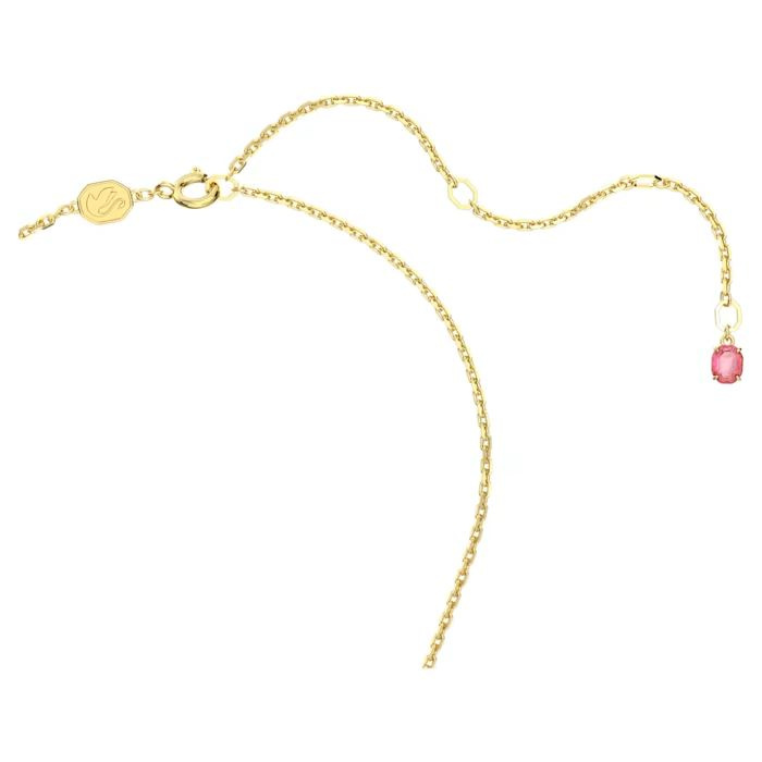 Idyllia necklace Flower, Pink, Gold-tone plated