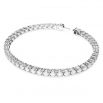 Matrix Tennis bracelet Round cut, Small, White, Rhodium plated