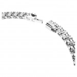 Matrix Tennis bracelet Round cut, Small, White, Rhodium plated