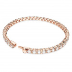 Matrix Tennis bracelet Round cut, Small, White, Rose gold-tone plated