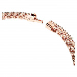 Matrix Tennis bracelet Round cut, Small, White, Rose gold-tone plated