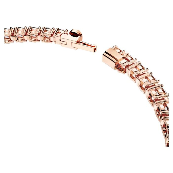Matrix Tennis bracelet Round cut, Small, White, Rose gold-tone plated