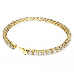 Matrix Tennis bracelet Round cut, Small, White, Gold-tone plated