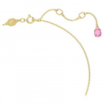 Idyllia pendant Flower, Small, Pink, Gold-tone plated