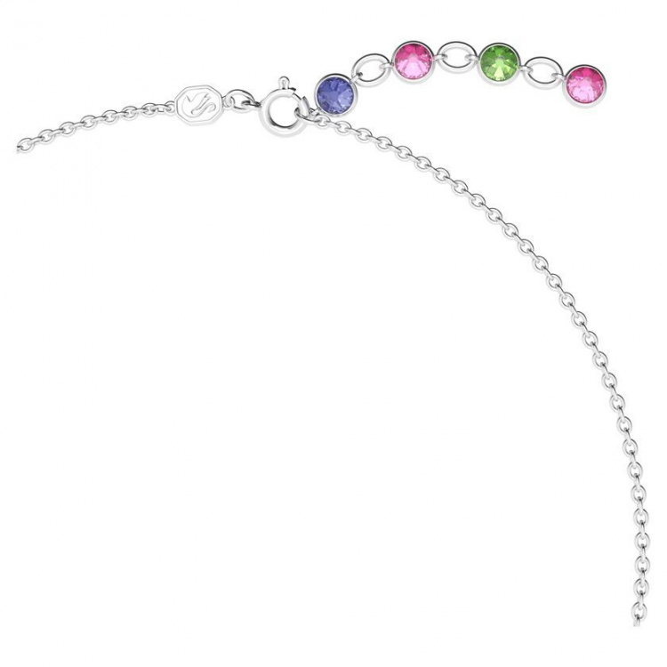 Gema necklace Mixed cuts, Multicolored, Rhodium plated