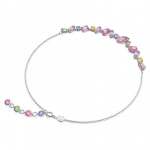 Gema necklace Mixed cuts, Multicolored, Rhodium plated