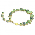Gema bracelet Mixed cuts, Green, Gold-tone plated