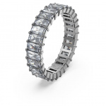 Matrix ring Baguette cut, Gray, Ruthenium plated